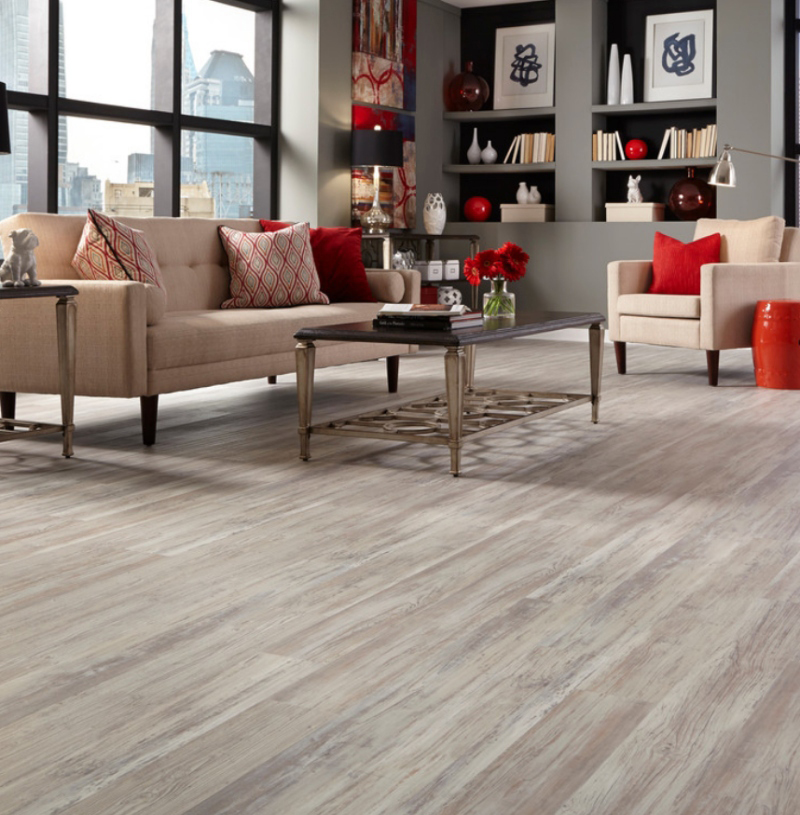 Akadia_soft+lvt+plank+flooring+in+trendy+red+living+room_houzz